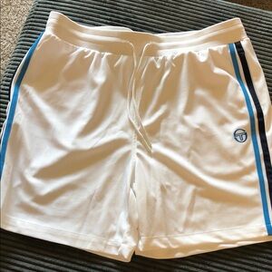 Sergio Tacchini White Shorts with Blue Stripes